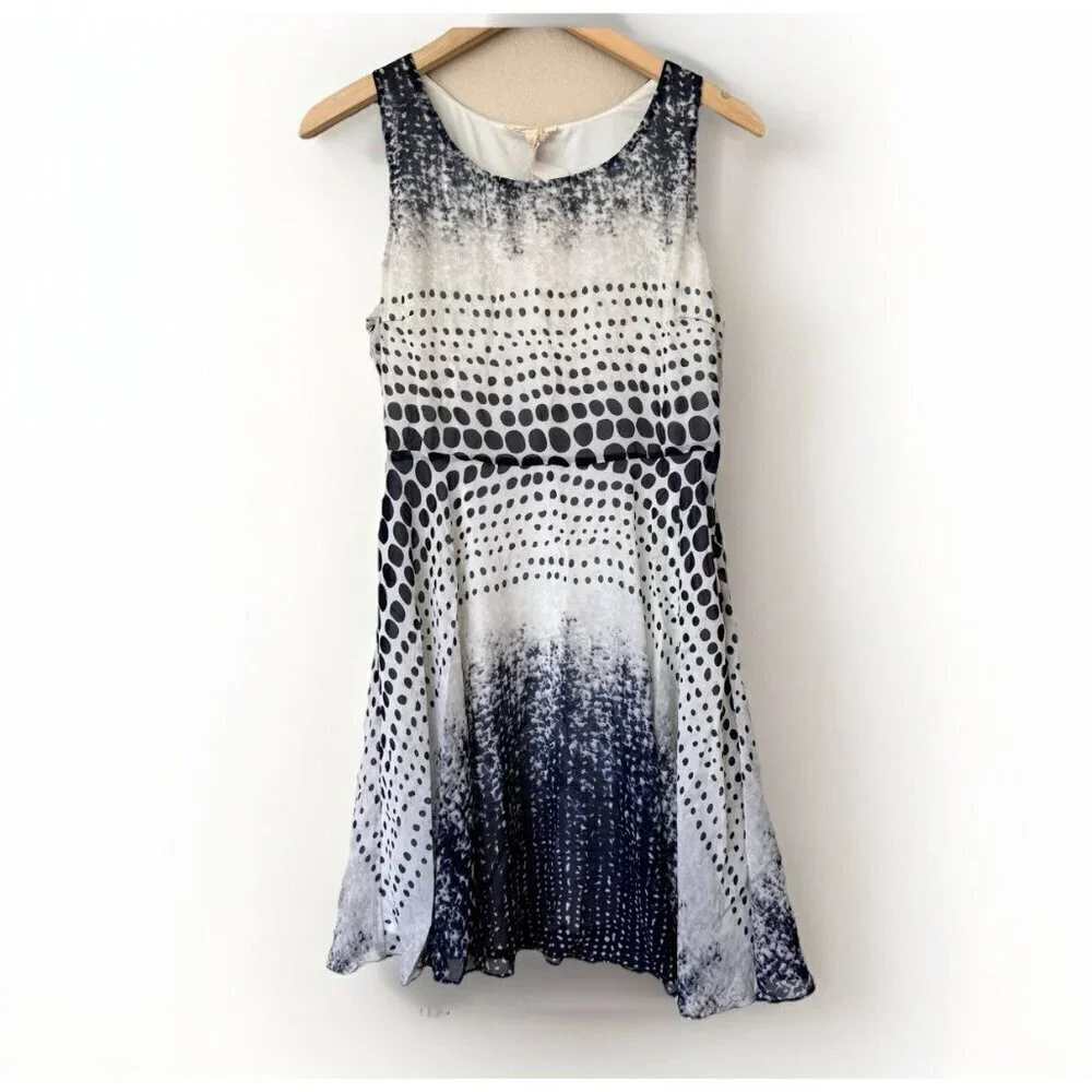 Mystree Navy White Print Sleeveless Dress Womens Size Large New With Tags - Picture 1 of 6